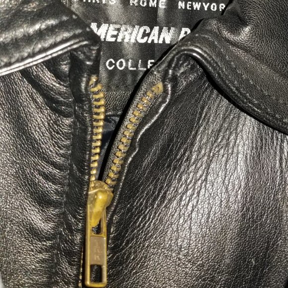 Genuine Leather Jacket Lined vtg American Born Black Leather Coat with Lining - Picture 15 of 16